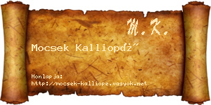 Mocsek Kalliopé névjegykártya